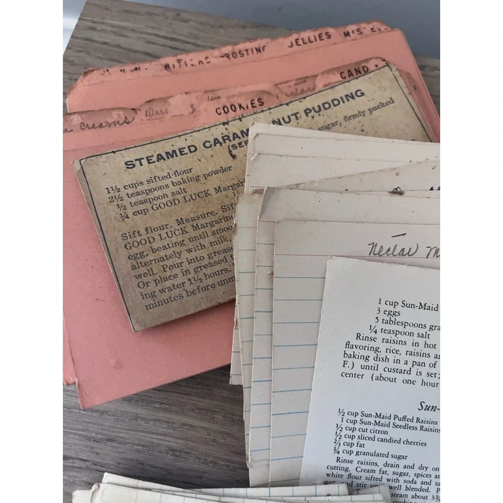 110 Vintage Handwritten, Hand Typed & Cutouts Recipe Cards Grandma Core MCM